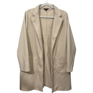 Shinestar‎ Houndstooth Open Front Blazer Jacket Collared
